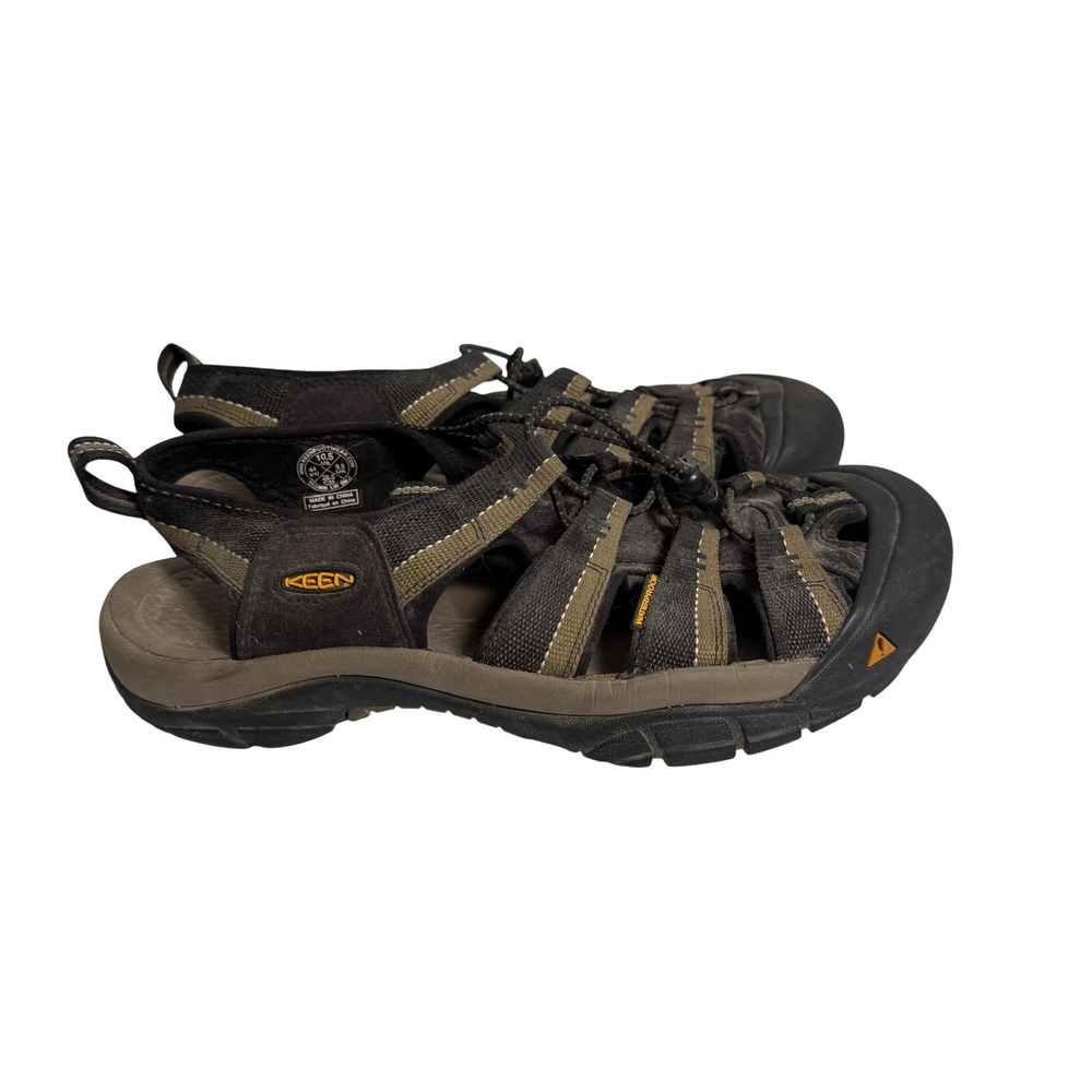 KEEN Newport H2 Mens 10.5 Black Brown Leather Waterproof Hiking Gorpcore Sandals